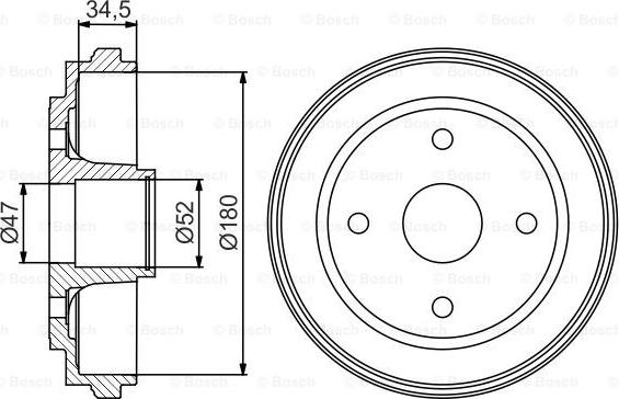 BOSCH 0 986 477 264 - Tambour de frein cwaw.fr