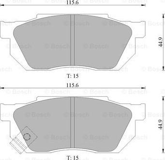 BOSCH 0 986 505 974 - Kit de plaquettes de frein, frein à disque cwaw.fr