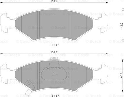 BOSCH 0 986 505 660 - Kit de plaquettes de frein, frein à disque cwaw.fr