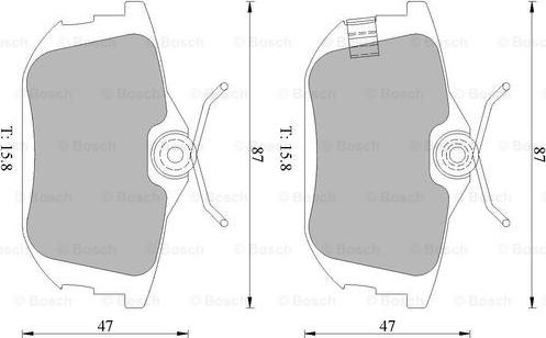 BOSCH 0 986 505 003 - Kit de plaquettes de frein, frein à disque cwaw.fr