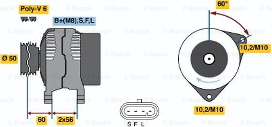 BOSCH 0 986 044 521 - Alternateur cwaw.fr