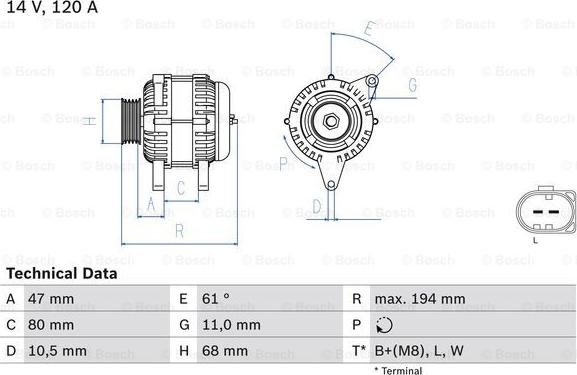 BOSCH 0 986 044 890 - Alternateur cwaw.fr