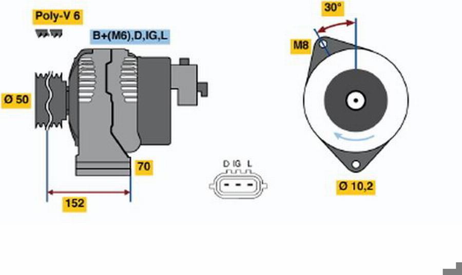 BOSCH 0986044731 - Alternateur cwaw.fr