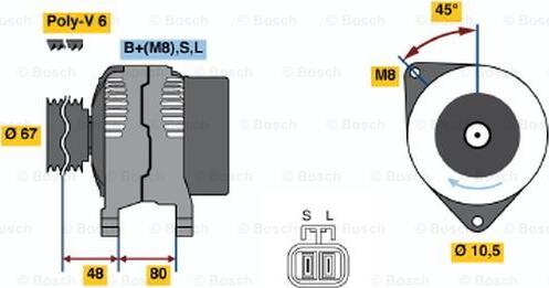 BOSCH 0 986 045 641 - Alternateur cwaw.fr