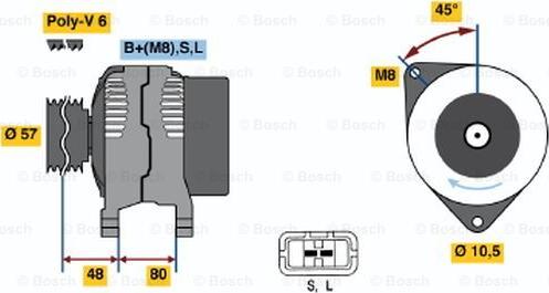 BOSCH 0 986 045 661 - Alternateur cwaw.fr