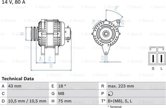 BOSCH 0 986 045 601 - Alternateur cwaw.fr