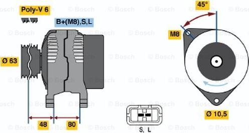 BOSCH 0 986 045 621 - Alternateur cwaw.fr