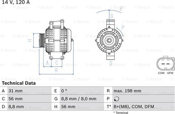 BOSCH 0 986 045 380 - Alternateur cwaw.fr