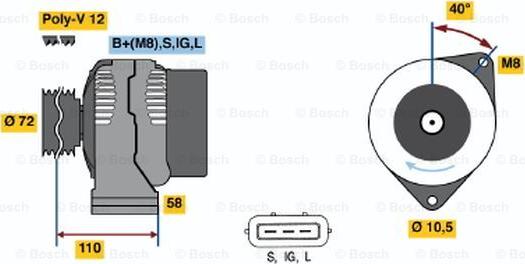 BOSCH 0 986 046 040 - Alternateur cwaw.fr