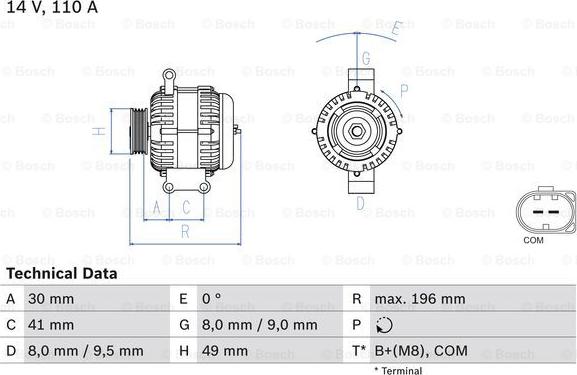 BOSCH 0 986 046 130 - Alternateur cwaw.fr