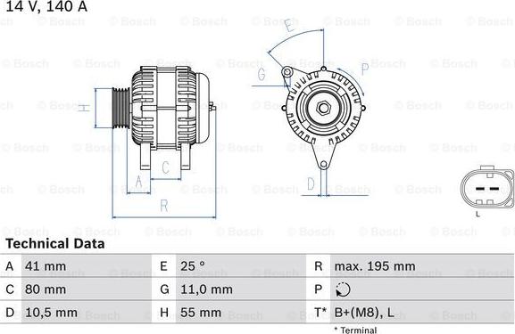 BOSCH 0 986 046 210 - Alternateur cwaw.fr