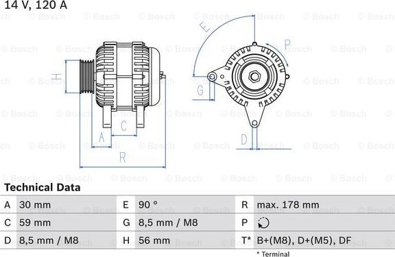 BOSCH 0 986 040 350 - Alternateur cwaw.fr