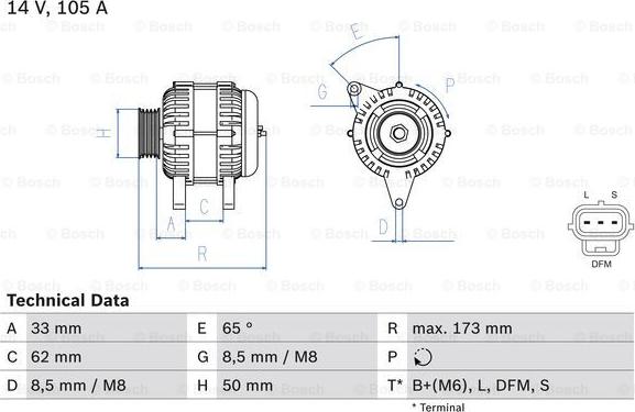 BOSCH 0 986 041 950 - Alternateur cwaw.fr