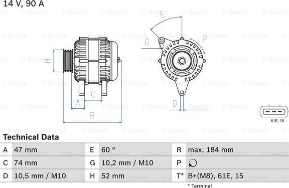 BOSCH 0 986 041 190 - Alternateur cwaw.fr