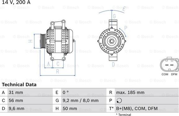 BOSCH 0 986 048 550 - Alternateur cwaw.fr