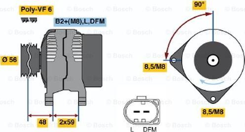 BOSCH 0 986 048 180 - Alternateur cwaw.fr