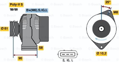 BOSCH 0 986 043 051 - Alternateur cwaw.fr