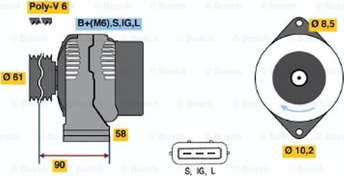 BOSCH 0 986 043 061 - Alternateur cwaw.fr