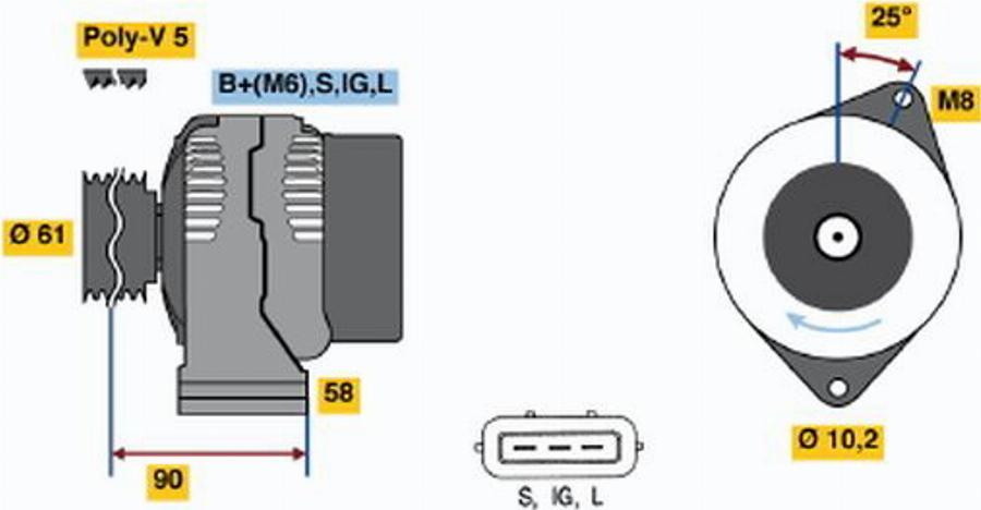 BOSCH 0 986 043 031 - Alternateur cwaw.fr