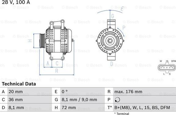 BOSCH 0 986 047 820 - Alternateur cwaw.fr