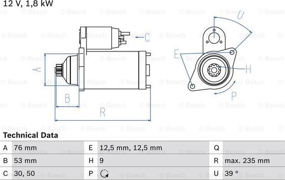 BOSCH 0 986 019 550 - Démarreur cwaw.fr