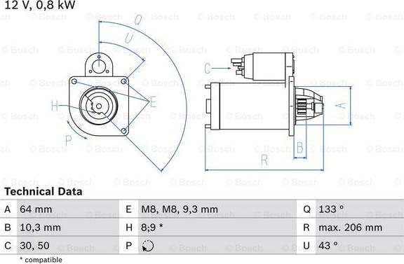 BOSCH 0 986 019 301 - Démarreur cwaw.fr