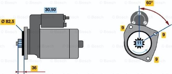 BOSCH 0 986 014 950 - Démarreur cwaw.fr