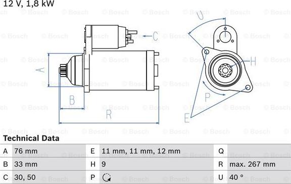 BOSCH 0 986 015 970 - Démarreur cwaw.fr