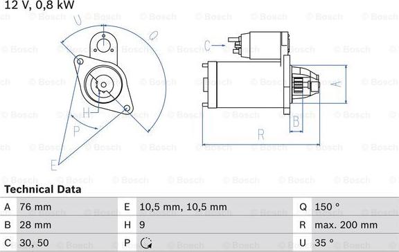 BOSCH 0 986 015 701 - Démarreur cwaw.fr