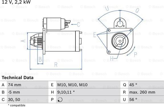 BOSCH 0 986 016 950 - Démarreur cwaw.fr