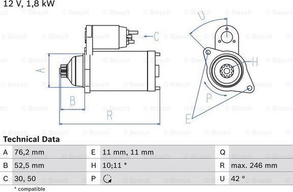 BOSCH 0 986 016 980 - Démarreur cwaw.fr