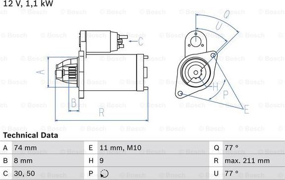 BOSCH 0 986 016 500 - Démarreur cwaw.fr