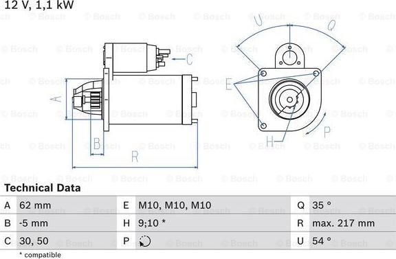 BOSCH 0 986 016 530 - Démarreur cwaw.fr