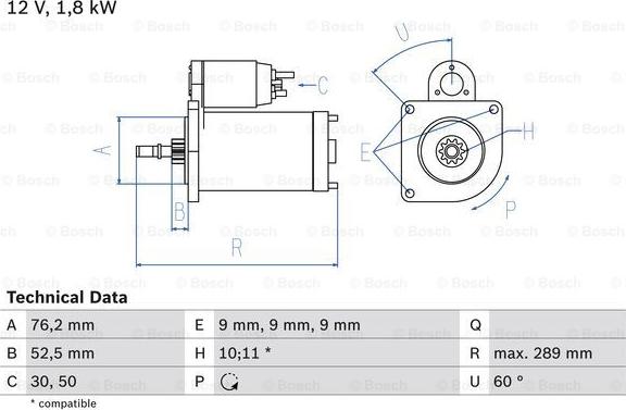 BOSCH 0 986 016 190 - Démarreur cwaw.fr