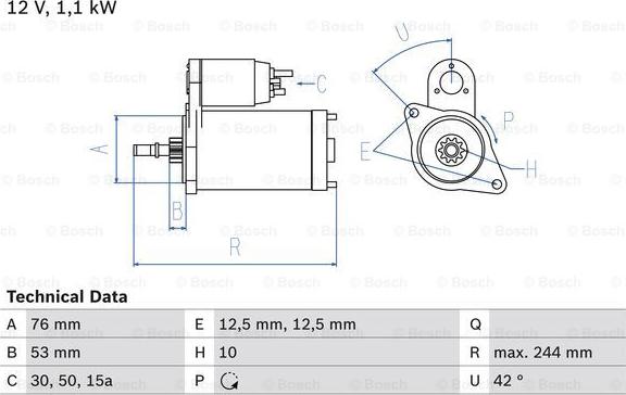 BOSCH 0 986 016 110 - Démarreur cwaw.fr