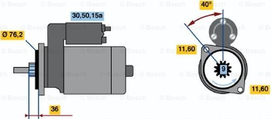 BOSCH 0 986 016 230 - Démarreur cwaw.fr