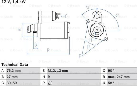 BOSCH 0 986 016 780 - Démarreur cwaw.fr