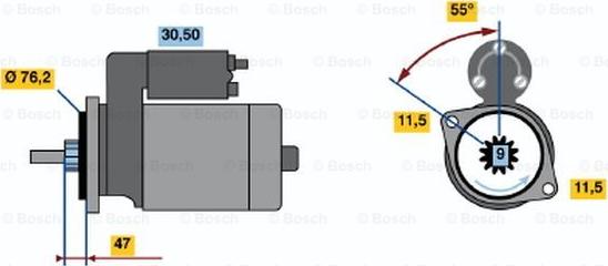 BOSCH 0 986 010 470 - Démarreur cwaw.fr