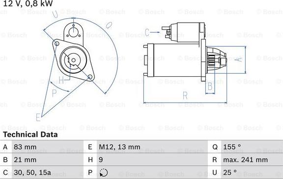 BOSCH 0 986 010 110 - Démarreur cwaw.fr