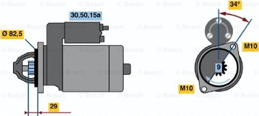 BOSCH 0 986 010 890 - Démarreur cwaw.fr