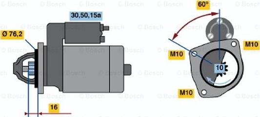 BOSCH 0 986 010 300 - Démarreur cwaw.fr