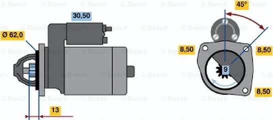 BOSCH 0 986 010 330 - Démarreur cwaw.fr