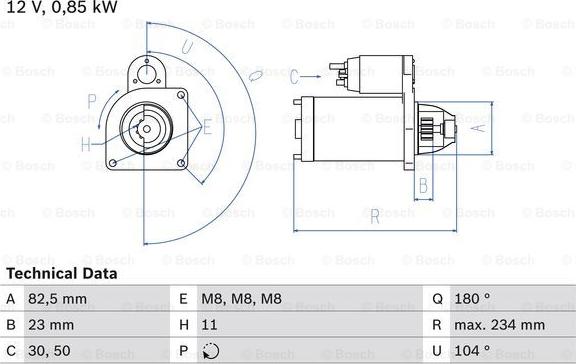 BOSCH 0 986 011 910 - Démarreur cwaw.fr