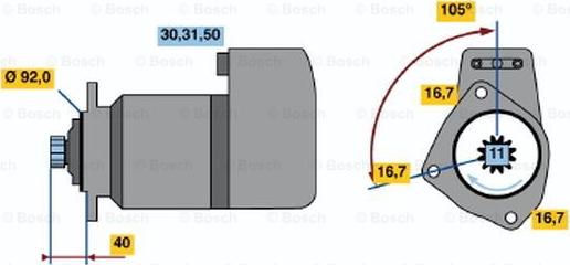 BOSCH 0 986 011 430 - Démarreur cwaw.fr