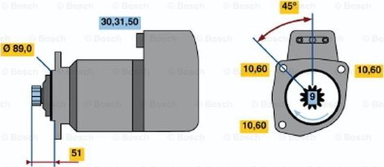 BOSCH 0 986 011 540 - Démarreur cwaw.fr