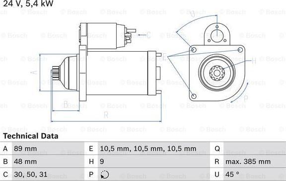 BOSCH 0 986 011 550 - Démarreur cwaw.fr