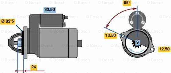 BOSCH 0 986 011 000 - Démarreur cwaw.fr