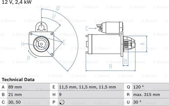 BOSCH 0 986 011 020 - Démarreur cwaw.fr