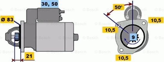 BOSCH 0 986 011 070 - Démarreur cwaw.fr