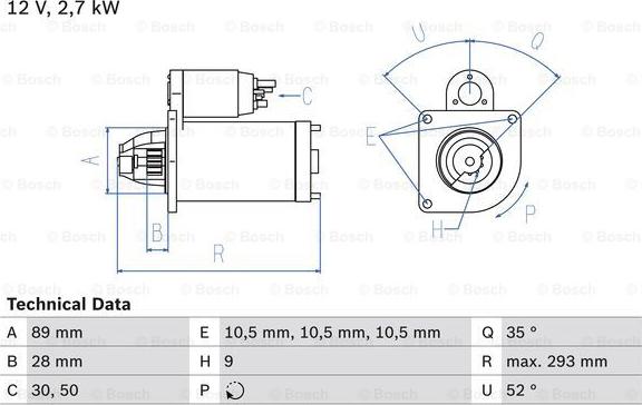 BOSCH 0 986 011 140 - Démarreur cwaw.fr